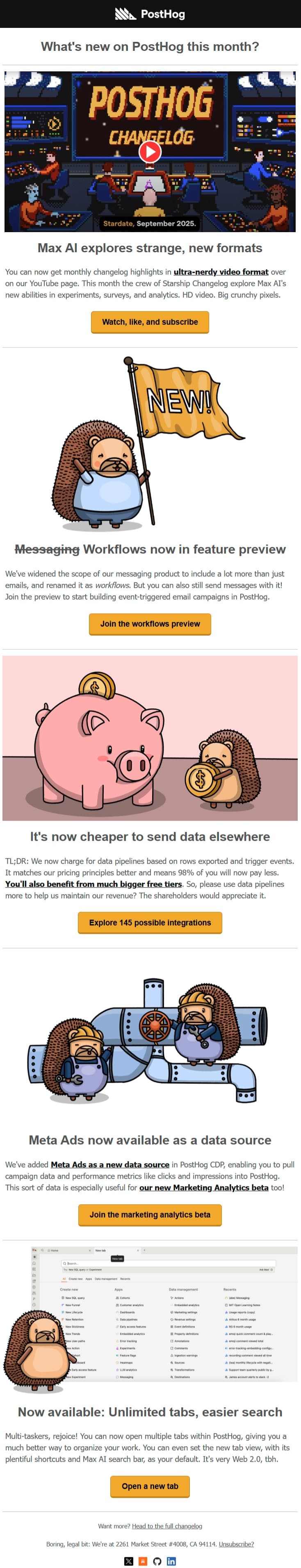 PostHog email: What's new on PostHog this month?